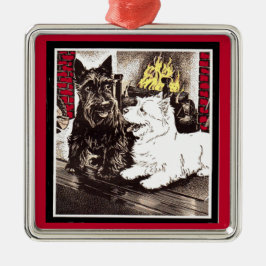 Adorno Metálico Blackie y Whitie por el fuego