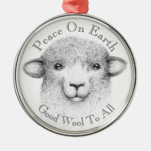 Adorno Metálico Bless Ewe Ornament - Romney Lamb