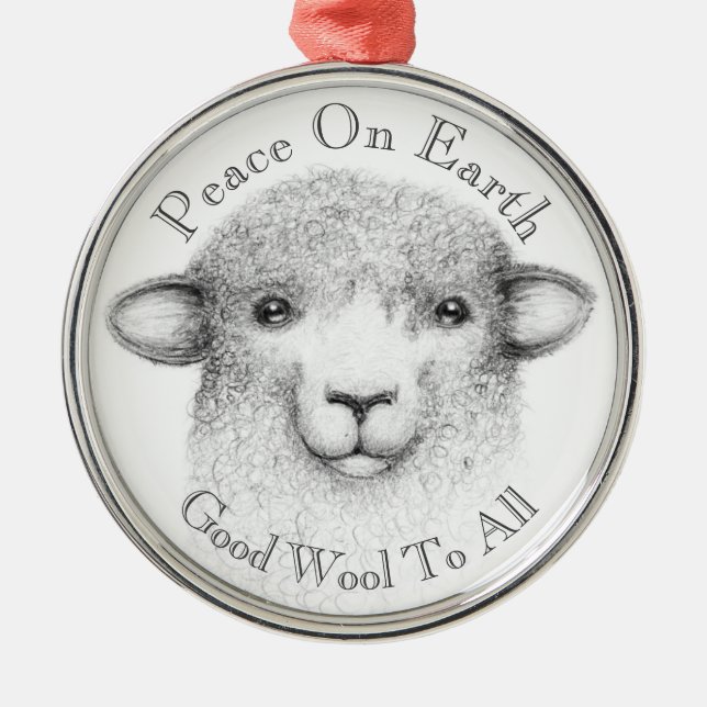 Adorno Metálico Bless Ewe Ornament - Romney Lamb (Frente)