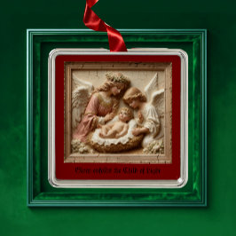 Adorno Metálico Blessed are they who guard the manger Ornament