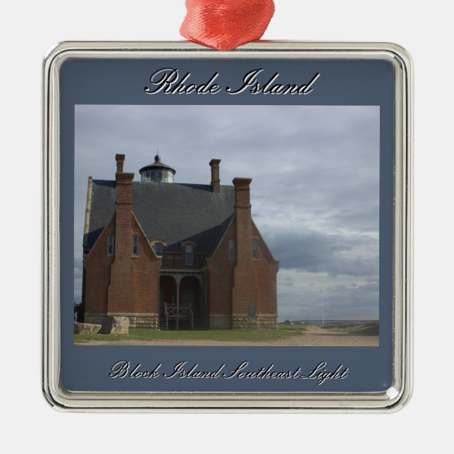 Adorno Metálico Block Island Southeast Light Ornament (Frente)