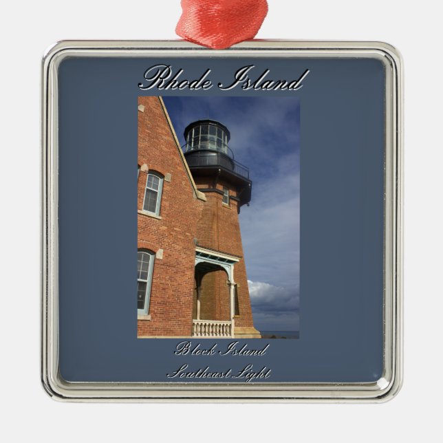 Adorno Metálico Block Island Southeast Light Ornament (Frente)