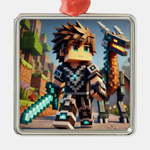 Adorno Metálico Blockstyle Dragon oscuro Diamond Sword