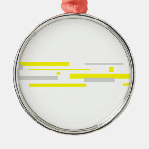 Adorno Metálico Bloques de gris amarillo abstran arte