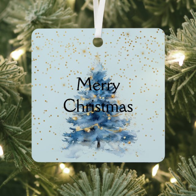 Adorno Metálico Blue Gold Confetti Christmas Tree (in situ)