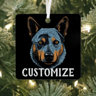 Adorno Metálico Blue Heeler Australian Cattle Dog Custom Name
