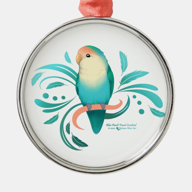 Adorno Metálico Blue Peach Faced Lovebird (Frente)