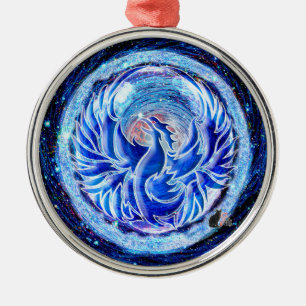 Adorno Metálico Blue Phoenix