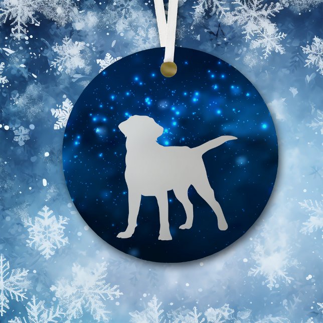 Adorno Metálico Blue Star Lights Labrador Retriever Dog Christmas (Subido por el creador)