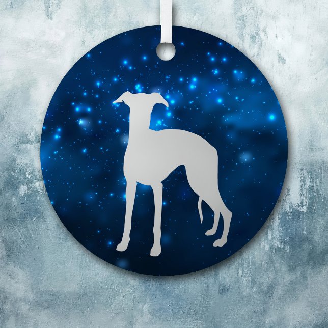 Adorno Metálico Blue Star Lights Whippet Dog Christmas (Subido por el creador)