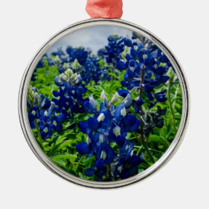 Adorno Metálico Bluebonnets Blue Floral Texas Texan Elegant