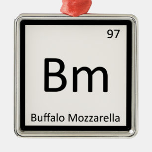 Adorno Metálico Bm - Símbolo de química del queso Buffalo Mozzar