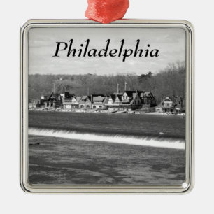 Adorno Metálico Boathouse Row winter b/w