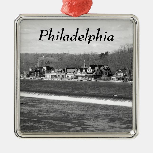 Adorno Metálico Boathouse Row winter b/w (Frente)