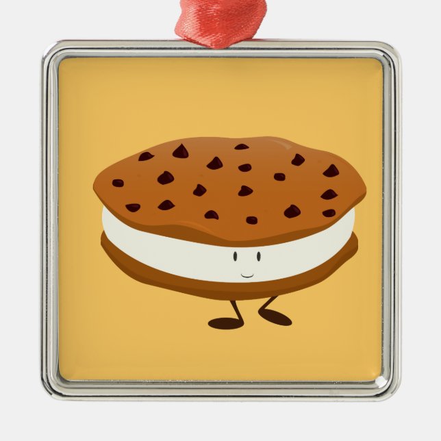 Adorno Metálico Bocadillo sonriente de la galleta de (Frente)