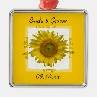 Adorno Metálico Boda de girasol amarillo