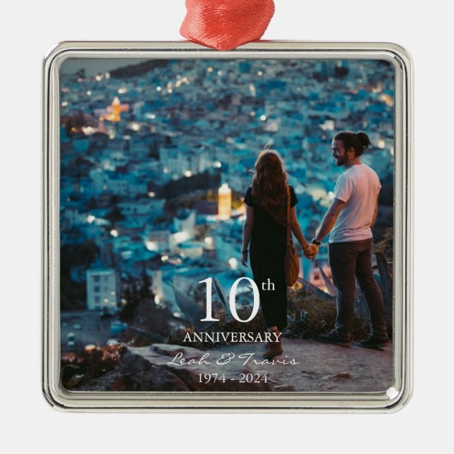 Adorno Metálico Boda fotográfico personalizado de aniversario moda (Frente)