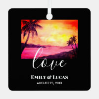 Boda Tema Tropical Beach Sunset acuarela