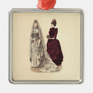 Adorno Metálico Boda Vintage novia y dama de honor