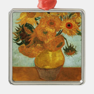 Adorno Metálico Bodegón - Jarrón con doce girasoles