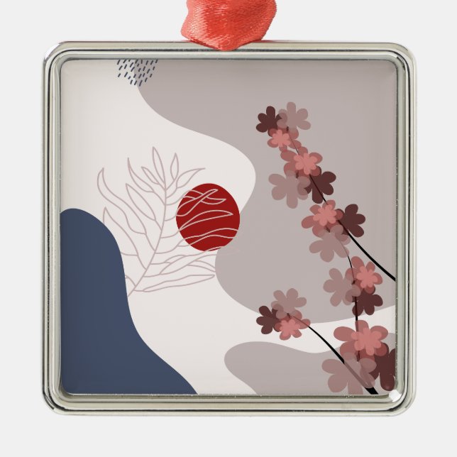 Adorno Metálico Boho azul magenta (Frente)