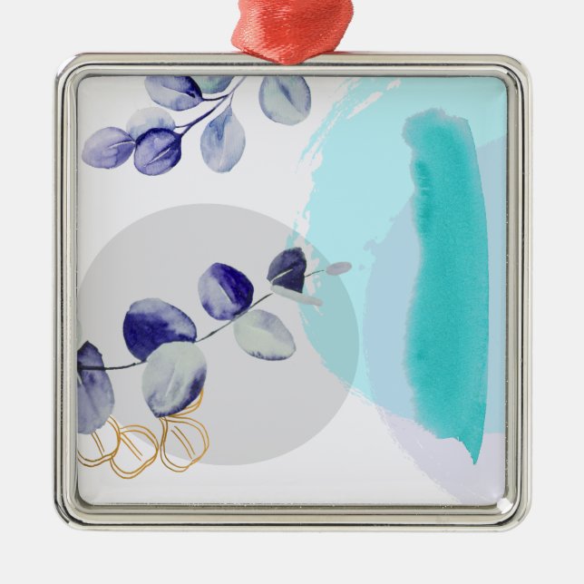 Adorno Metálico Boho botánico cian Purple (Frente)