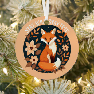 Adorno Metálico Boho Fox "Mantén tu esencia salvaje, Mantén tu lib