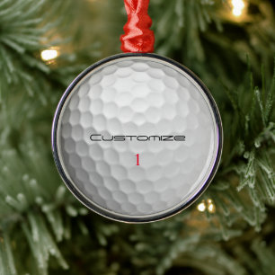 Adorno Metálico Bola de golf con texto y número personalizados