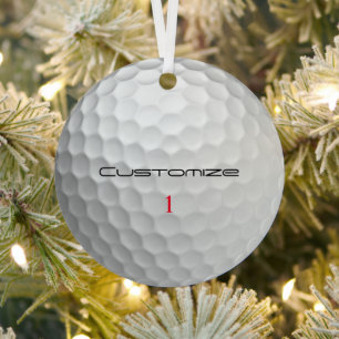 Adorno Metálico Bola de golf con texto y número personalizados