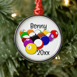 Adorno Metálico Bolas de billar de Billiard y Cuotas