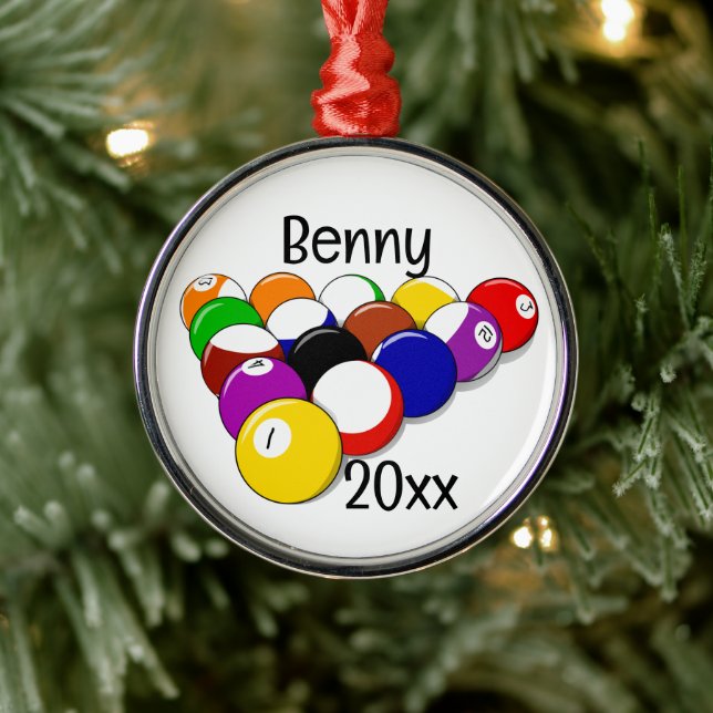 Adorno Metálico Bolas de billar de Billiard y Cuotas (Árbol)