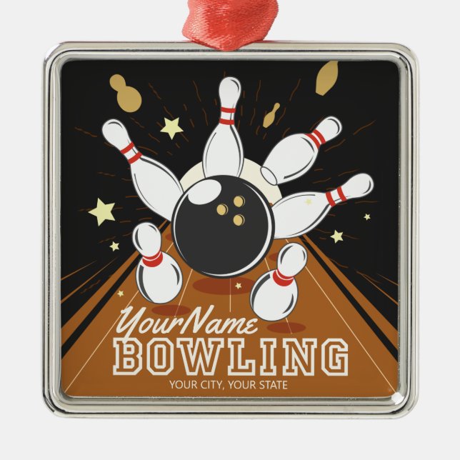 Adorno Metálico Bolas de bolas de Bowler personalizadas (Frente)