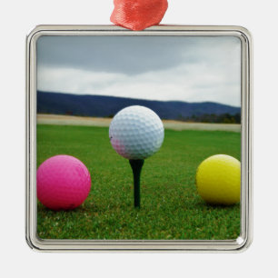 Adorno Metálico Bolas de golf de colores, tee de montaña