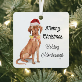 Adorno Metálico Boldog Karácsonyt Vizsla