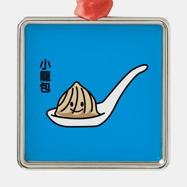 Adorno Metálico Bollo chino de Dim Sum de la bola de masa hervida (Frente)