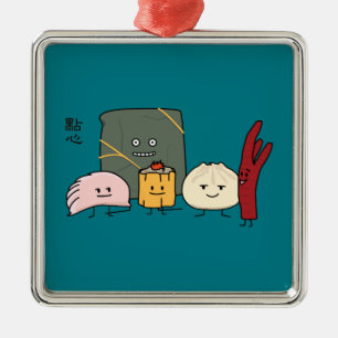 Adorno Metálico Bollo chino de los bollos de la bola de masa