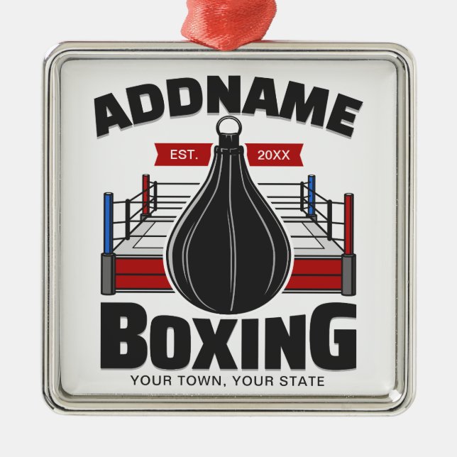 Adorno Metálico Bolsa de velocidad del gimnasio Boxer Ring ADD NAM (Frente)