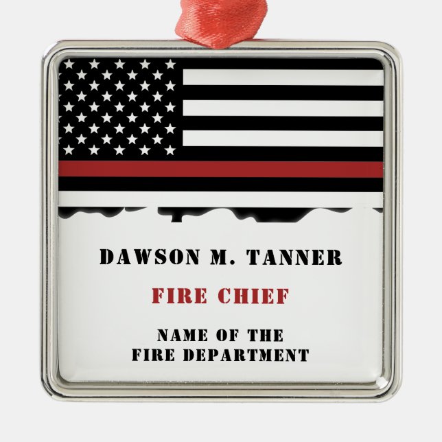 Adorno Metálico Bombero personalizado: Rescate de incendios delgad (Frente)