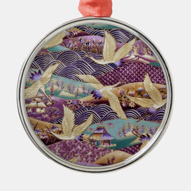 Adorno Metálico Bonitas grullas japonesas (Frente)