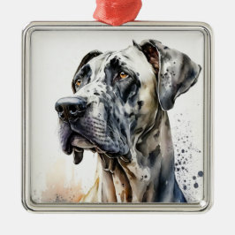 ADORNO METÁLICO BONITO COLOR DE AGUA NEGRO Y BLANCO GRAN PERRO DAN