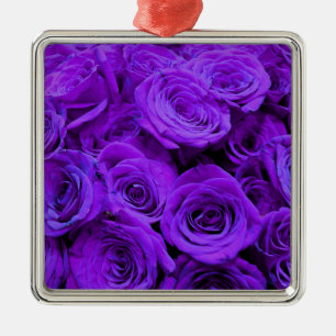 Adorno Metálico Bonito de rosas violeta romántico