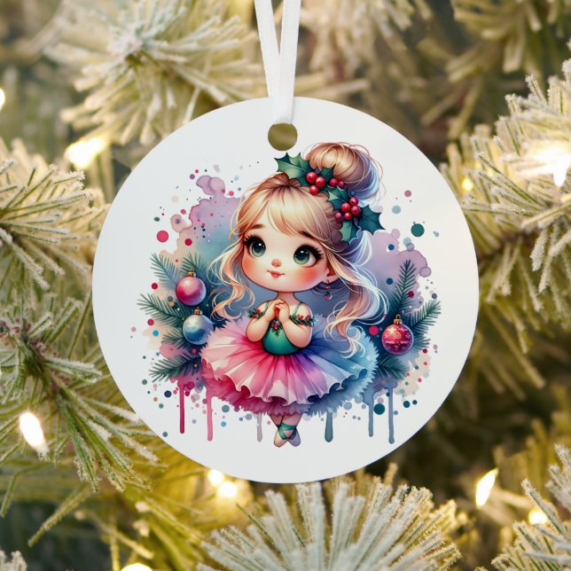 Adorno Metálico Bonito Pequeña Ballerina Navidades personalizados (in situ)