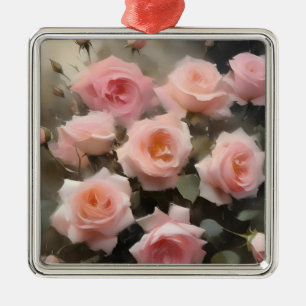 Adorno Metálico Bonito rosa rosa pintura acuarela