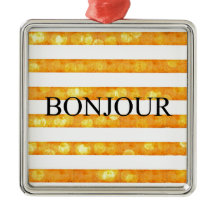 Bonjour Naranja Stripe Bokeh