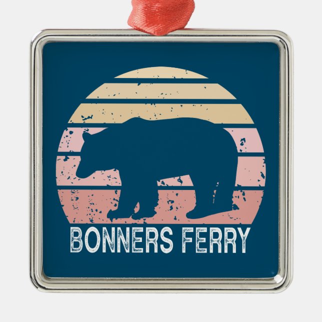 Adorno Metálico Bonners Ferry Idaho Retro Bear (Frente)