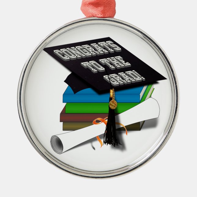 Adorno Metálico Book Stack "CONGRATS TO THE GRAD" Diploma (Frente)