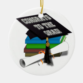Adorno Metálico Book Stack "CONGRATS TO THE GRAD" Diploma
