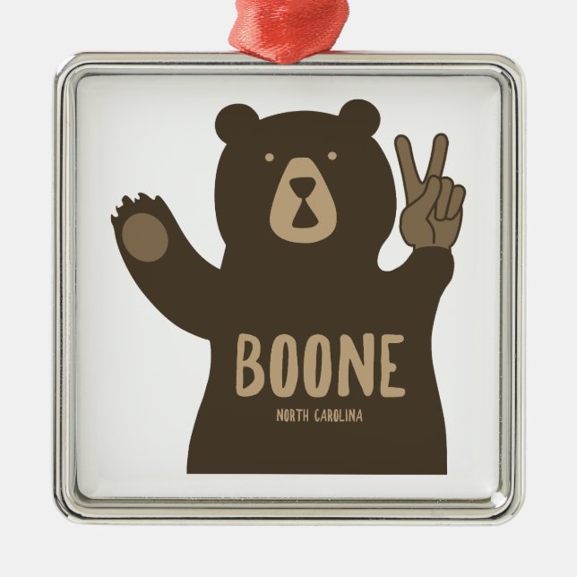 Adorno Metálico Boone North Carolina Peace Bear (Frente)