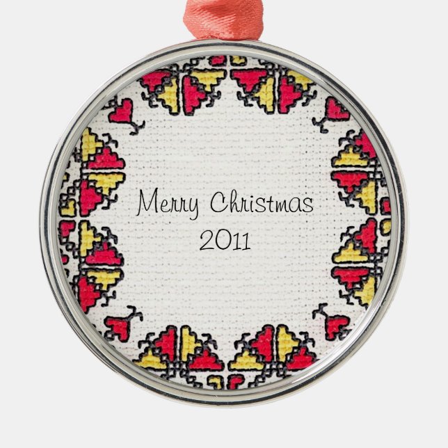 Adorno Metálico Bordado ucraniano (Frente)