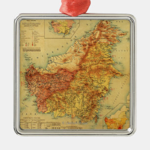 Adorno Metálico BorneoPanoramic MapBorneo